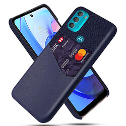 Coque en TPU + PU avec porte-carte bleu pour votre Motorola Moto G71 5G