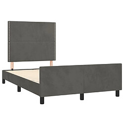 Acheter Maison Chic Lit adulte - Cadre Structure de lit avec tête de lit Contemporain Gris foncé 120x200 cm Velours -MN48038