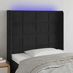 Maison Chic Tête de lit scandinave à LED,meuble de chambre Noir 83x16x118/128 cm Velours -MN41912