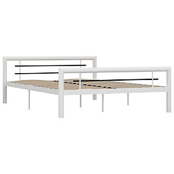 Maison Chic Lit adulte - Lit simple Cadre de lit,Structure du lit Contemporain Blanc et noir Métal 120 x 200 cm -MN22537