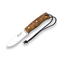 Couteau de chasse sportif Joker "Ember F" CO123-P, étui en cuir brun avec silex, lame de 10,5 cm, mango olivier, Outil de pêche, de chasse, de camping et de trekking