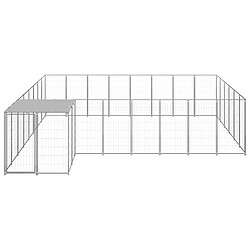 vidaXL Chenil Argenté 15,73 m² Acier