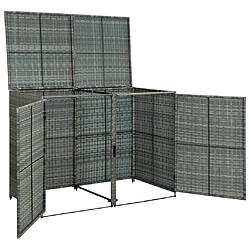 Acheter vidaXL Abri de poubelle double Résine tressée Anthracite 148x77x111cm