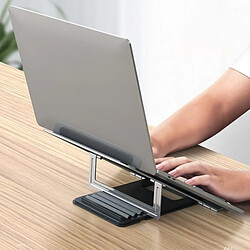 Acheter Support D'ordinateur Portable Riser Support de Bureau Pliable En Silicone Antidérapant pour Bureau Gris