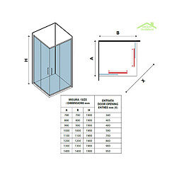 Karag Parois de douche satinées carrées universelles FLORA 100 H. 190 cm