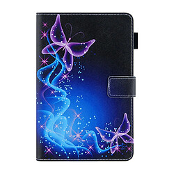 Etui en PU texture croisée avec support papillons violets pour votre Apple iPad mini (2021)