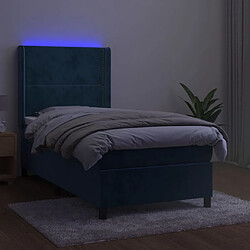 Avis Sommier à lattes et matelas LED,Cadre à lattes de lit pour Adulte Bleu foncé 80x200cm Velours -MN62276