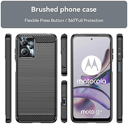 Htdmobiles Coque pour Motorola Moto G13 4G / G23 4G / G53 5G - housse etui silicone gel carbone + film ecran - NOIR