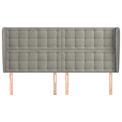 Avis Maison Chic Tête de lit scandinave avec oreilles,meuble de chambre Gris clair 203x23x118/128 cm Velours -MN56963