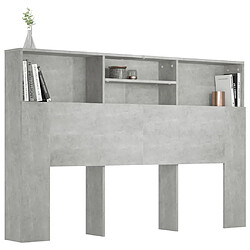 Avis vidaXL Armoire de tête de lit Gris béton 160x19x103,5 cm