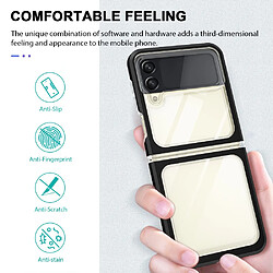 Coque en TPU + acrylique anti-chute, transparent, hybride noir pour votre Samsung Galaxy Z Flip3 5G