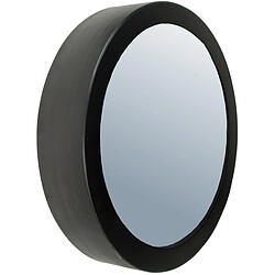 Ideanature Miroir rond bord large en métal 50 cm noir.