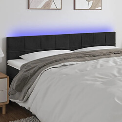 Maison Chic Tête de lit scandinave à LED,meuble de chambre Noir 160x5x78/88 cm Velours -MN63383