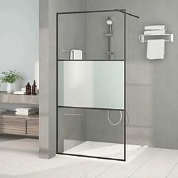 Maison Chic Paroi de douche | Écran de douche | Cloison de douche Noir 100x195 cm Verre ESG demi-dépoli -GKD86091