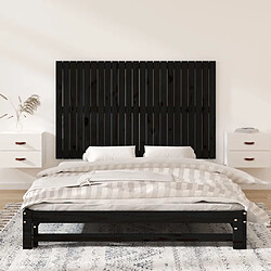 Avis Maison Chic Tête de lit scandinave pour lit adulte,Meuble de chambre murale Noir 147x3x90 cm Bois massif de pin -MN63814