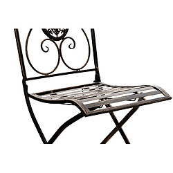 Decoshop26 Lot de 2 chaises de jardin balcon terrasse design rustique pliable en métal bronze 10_0002877 pas cher