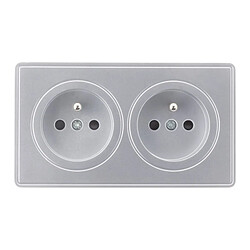 Prise double 16A en saillie silver - gamme Vulco - Zenitech