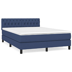 Maison Chic Lit Adulte - Lit simple Lit à sommier tapissier avec matelas moelleux - Meuble de Chambre - Bleu 140x190 cm Tissu -MN86623