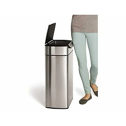 Poubelle rectangulaire à touch-bar 30l inox - cw2015 - SIMPLEHUMAN pas cher