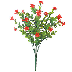 Avis 7 Branches Faux Fleur d'Eucalyptus Bouquet De Fleurs Arrangement Floral Rouge