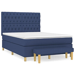 Maison Chic Lit Adulte - Lit simple Lit à sommier tapissier avec matelas moelleux - Meuble de Chambre - Bleu 140x190 cm Tissu -MN86556