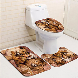 Universal Ensemble de 4 pièces imperméable salle de bains housse de rideau de douche couvercle de siège toilette tapis de bain antidérapant tapis toilette décoration tissu polyester lavable (180 * 180 cm) pas cher