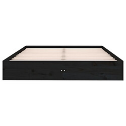 Maison Chic Lit adulte - Lit simple Cadre de lit,Structure du lit Contemporain Noir Bois massif 150x200 cm Très grand -MN42256 pas cher