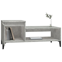 Avis vidaXL Table basse Gris béton 100x50x45 cm Bois d'ingénierie