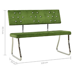 vidaXL Banc 110 cm Vert clair Velours pas cher