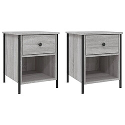 Maison Chic Lot de 2 Tables de chevet - Tables de Nuit sonoma gris 40x42x50cm bois d'ingénierie