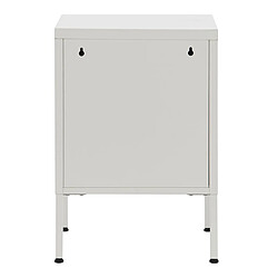 Pegane Table de nuit, table de chevet avec 1 porte en métal coloris blanc - longueur 35 x profondeur 35 x Hauteur 51 cm