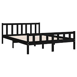 Avis vidaXL Cadre de lit sans matelas noir bois massif 120x200 cm