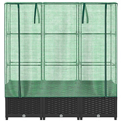 Avis vidaXL Jardinière surélevée avec housse aspect rotin 120x40x138 cm