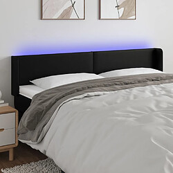 Maison Chic Tête de lit scandinave à LED,meuble de chambre Noir 163x16x78/88 cm Similicuir -MN27877