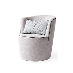 LE COMFORT SALON Fauteuil Fauteuil ENIF Gris clair Passepoil gris foncé