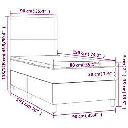 vidaXL Sommier à lattes de lit avec matelas Vert foncé 90x190 cm pas cher