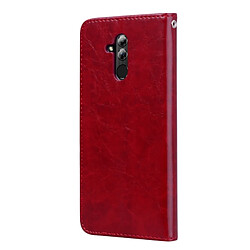 Avis Wewoo Etui à rabat horizontal en cuir de style business à texture de cire pour Huawei Mate 20 Lite, avec support et emplacements pour cartes et porte-monnaie (Rouge)