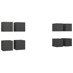 vidaXL Meubles TV muraux 8 pcs Gris 30,5x30x30 cm