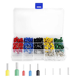 Acheter 1640PCS / Set Fil de cuivre à sertir Connecteur isolé cordon Goupille d'extrémité Kit Terminal