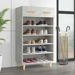 Maison Chic Armoire à Chaussures Gris béton,Meuble de Rangement à Chaussures 60x35x105 cm Bois d'ingénierie -MN63956