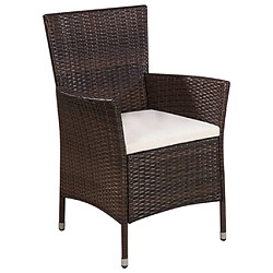 vidaXL Mobilier de bistro 3 pcs Résine tressée Marron