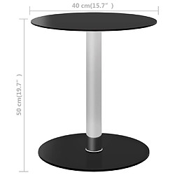 vidaXL Table basse Noir 40 cm Verre trempé pas cher