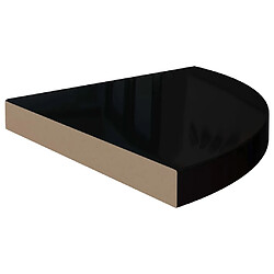 Avis vidaXL Étagères d'angle flottantes 4 pcs noir brillant 35x35x3,8cm MDF