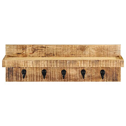 Avis Decoshop26 Porte-manteau mural 60x15x20 cm Bois de manguier brut solide DEC024232