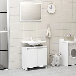 Maison Chic Ensemble de meubles de salle de bain,Armoire rangement Bain Blanc Aggloméré -MN10230