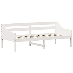 Vidaxl Lit de jour Blanc 90x200 cm Bois de pin massif