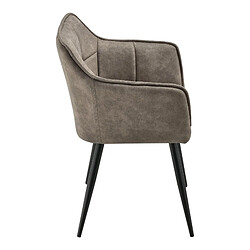 Avis Helloshop26 Fauteuil de salon élégant siège rembourré design imitation velours polyester métal 79 cm taupe 03_0005209