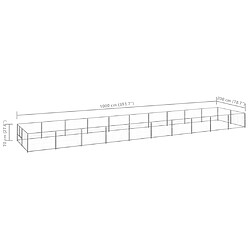 vidaXL Chenil Argenté 20 m² Acier pas cher