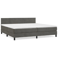 Maison Chic Lit Adulte - Lit simple Lit à sommier tapissier et matelas moelleux - Meuble de Chambre - Gris foncé 200x200cm Velours -MN45961