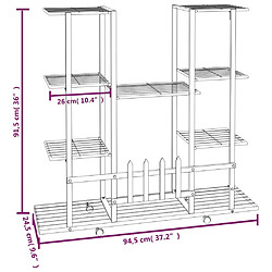 vidaXL Jardinière avec roues 94,5x24,5x91,5 cm Noir Fer pas cher